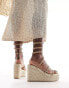 Simmi London Wide Fit Simona embellished espadrille in gold