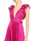 ფოტო #3 პროდუქტის Women's Ieena Pleated Ruffled Cap Sleeve Cut Out Lace Up Gown