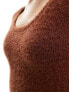 ASOS DESIGN crop jumper with scoop neck in fluffy yarn in toffee co-ord 44 - фото #5