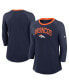 Фото #1 товара Women's Navy Denver Broncos Raglan 3/4 Sleeve T-Shirt