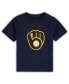 Infant Boys and Girls Navy Milwaukee Brewers Team Crew Primary Logo T-shirt