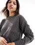 Фото #6 товара Vero Moda Aware knitted scoop neck jumper co-ord in dark grey melange