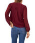 Фото #2 товара Women's Long Sleeve V-Neck Pleated Button Front Blouse