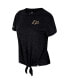 Фото #2 товара Women's Black Distressed Purdue Boilermakers Finalists Tie-Front T-shirt