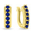 Amazing gold plated earrings with dark blue zircons EA543YB