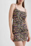 Фото #8 товара Coool Zebra Desenli Askılı Mini Elbise B0079ax23sm