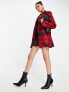 Фото #1 товара ASOS DESIGN brushed oversized blazer in red winter floral print