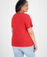 Plus Size Short-Sleeve V-Neck Top, Created for Macy's