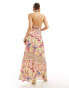 Фото #2 товара Vero Moda halterneck maxi dress in mixed floral print