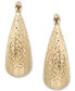 ფოტო #4 პროდუქტის Graduated Textured Chunky Oval Hoop Earrings in 14k Gold, Created for Macy's