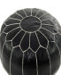 Фото #3 товара 24" x 24" x 18" Leather Moroccan Floral Stitching Pouf