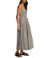 Women's Checked Smocked-Bodice Midi Dress