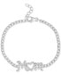 ფოტო #1 პროდუქტის Cubic Zirconia MOM Curb Link Chain Bracelet in Sterling Silver, Created for Macy's