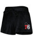 ფოტო #5 პროდუქტის Women's Black Philadelphia 76ers Intermission T-shirt and Shorts Sleep Set