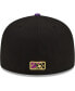 Фото #2 товара Men's Black/Purple Fresno Grizzlies Tacos Theme Night 59FIFTY Fitted Hat