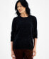 ფოტო #1 პროდუქტის Petite Chenille Crewneck Sweater, Created for Macy's