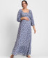ფოტო #6 პროდუქტის Women's Maternity Crepe Shirred Bodice Maxi Dress