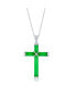 Фото #1 товара Sterling Silver Jade Cross Necklace