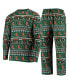 ფოტო #1 პროდუქტის Men's Green Miami Hurricanes Ugly Sweater Knit Long Sleeve Top and Pant Set