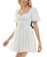 Juniors' Sweetheart-Neck Puff-Sleeve Fit & Flare Dress