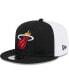 Men's Black Miami Heat Pop Panels 9FIFTY Snapback Hat