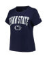 ფოტო #3 პროდუქტის Women's Navy Penn State Nittany Lions Plus Size Arch Over Logo Scoop Neck T-shirt