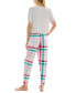 Фото #9 товара Women's Printed Drawstring Jogger Pajama Pants