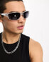 Фото #3 товара AJ Morgan wrap sunglasses in silver