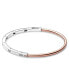 Signature 14K Rose Gold-Plated and Sterling Silver Two-Tone I-D Pave Bangle Bracelet