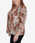 Фото #5 товара Plus Size Classic Watercolor Floral Melange Two In One Top With Necklace