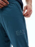 Armani EA7 logo nylon cuffed joggers in mid blue co-ord