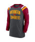 Men's Heathered Charcoal, Burgundy Washington Commanders Tri-Blend Raglan Athletic Long Sleeve Fashion T-shirt