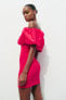 Фото #5 товара Комбинированное платье с открытыми плечами ZARA