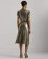 ფოტო #2 პროდუქტის Women's Metallic Chiffon Shirtdress