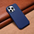 Фото #13 товара Чехол из натуральной кожи для iPhone 14 Pro Max ICARER значек MagSafe Натуральная кожа голубого цвета