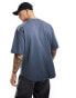 Cotton On box fit scoop hem t-shirt in denim blue