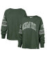 Фото #1 товара Women's Green Distressed Michigan State Spartans Allie Modest Raglan Long Sleeve Cropped T-shirt
