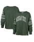 ფოტო #1 პროდუქტის Women's Green Distressed Michigan State Spartans Allie Modest Raglan Long Sleeve Cropped T-shirt