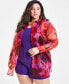 Trendy Plus Size Printed Organza Oversized Shirt