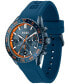 Men's Runner Quartz Chrono Blue Silicone Watch 44mm