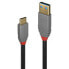 Фото #7 товара Lindy 1.5m USB 3.1 Type A to C Cable - 5A PD - Anthra Line - 1.5 m - USB C - USB A - USB 3.2 Gen 2 (3.1 Gen 2) - 10000 Mbit/s - Black - Grey