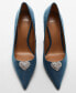 Фото #4 товара Women's Rhinestone Detail Denim Shoes