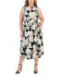 Фото #1 товара Plus Size Jenna Floral Drawstring-Waist Dress