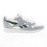 Фото #1 товара Reebok Classic Leather Mens White Suede Lace Up Lifestyle Sneakers Shoes