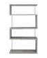 63" Glass 4-Shelf Bookcase with Glass Panels