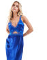 Never Fully Dressed Petite lace cut-out slip midaxi dress in cobalt