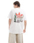 adidas Originals western back print t-shirt in off white