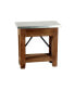 Millwork Wood and Zinc Metal End Table with Shelf