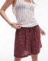 Topshop beach board short in burgundy check Бордовый, XS - EU 32-34 - фото #2