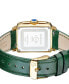 ფოტო #3 პროდუქტის Women's Padova Gemstone Swiss Quartz Diamond Accent Green Hand Made Italian Leather Strap Watch 27mm x 30mm